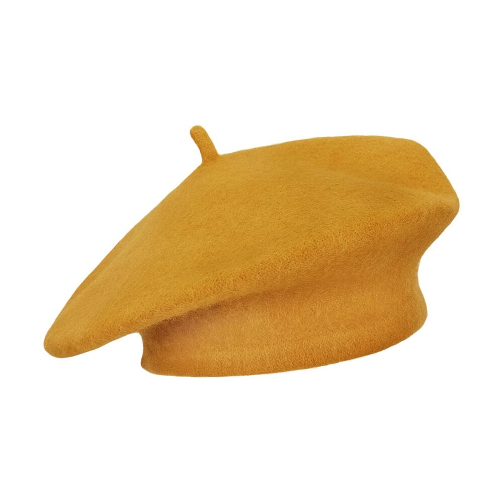 4388 Beret Hat Artist French Style Warm Thick Wool Solid Color For Women